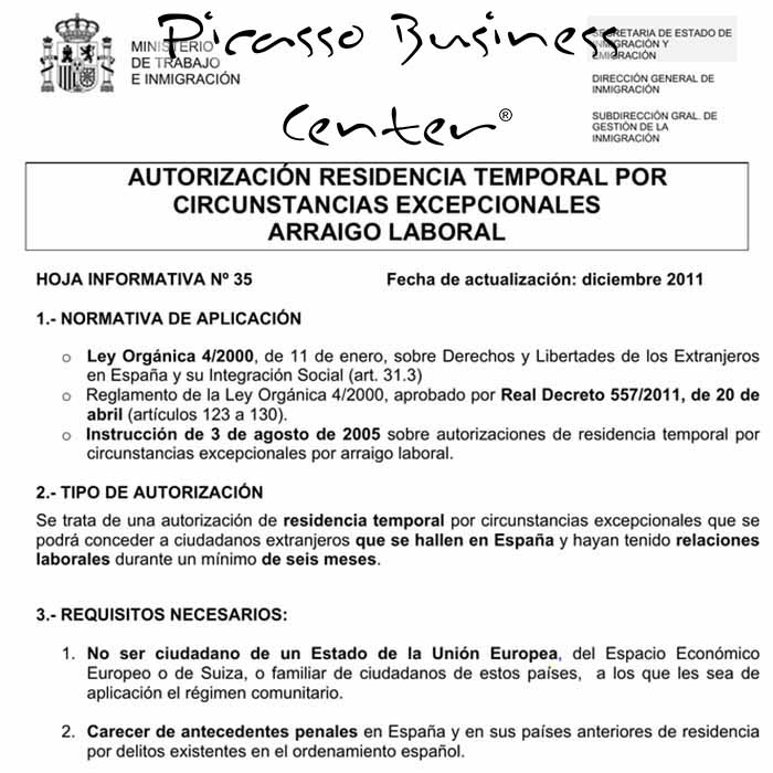 Autorización de trabajo: Arraigo laboral